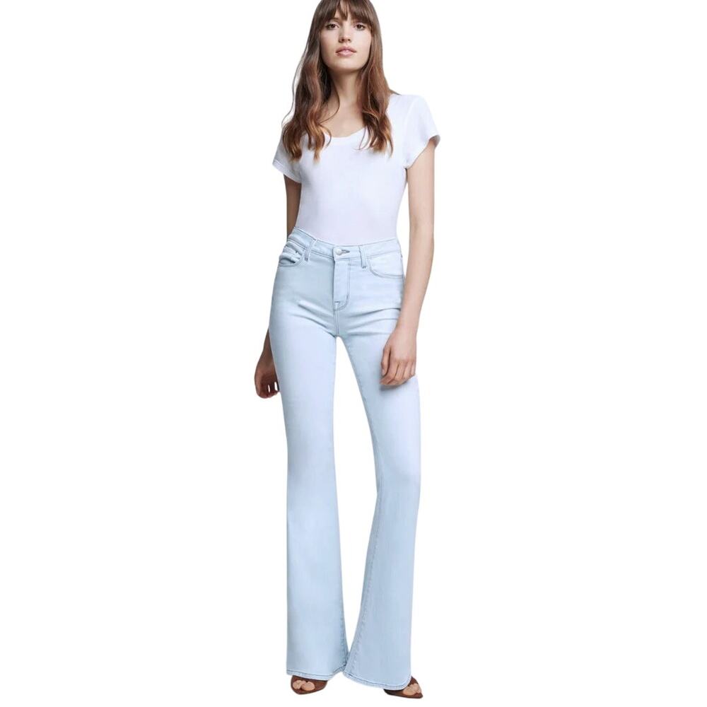L'Agence Jeans Bell High Rise Flare Stretch Denim Retro Vintage Fall 25